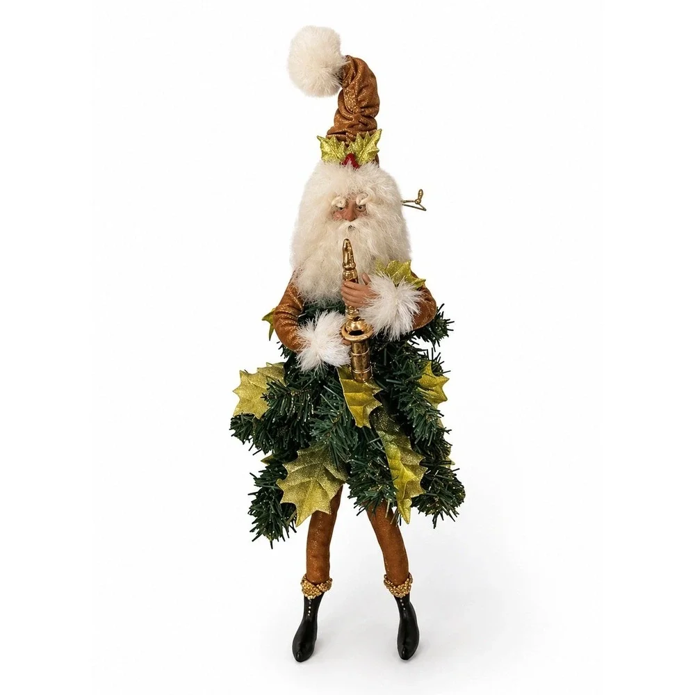 Dept 56 Santa Tree Topper Elf Saxophone Woodland Christmas 14